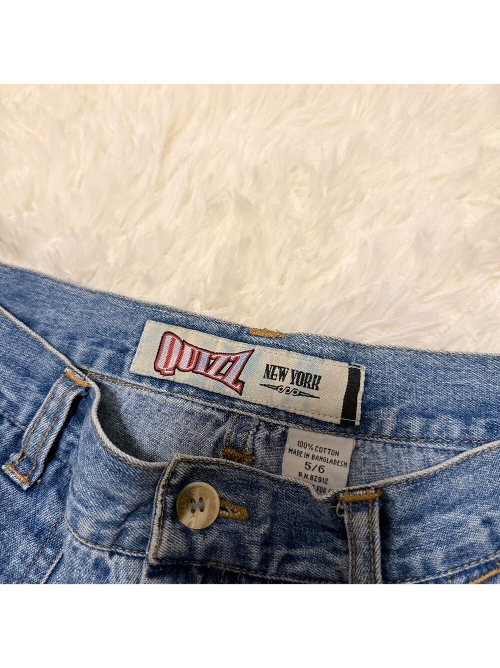 Vintage Quizz New York Wide Leg Carpenter Jeans Baggy Skater Blue Denim Size 5/6 - Picture 2 of 7